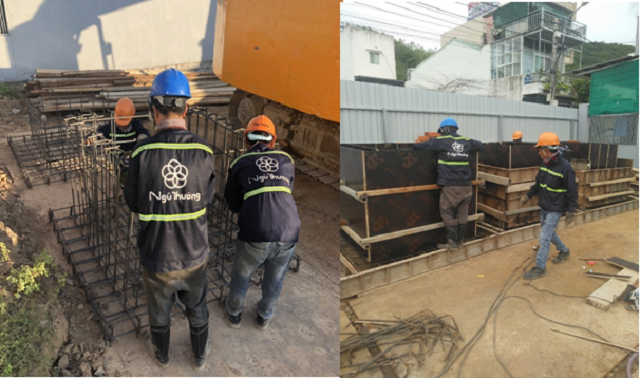 Các hồ ga được thi công tại bãi