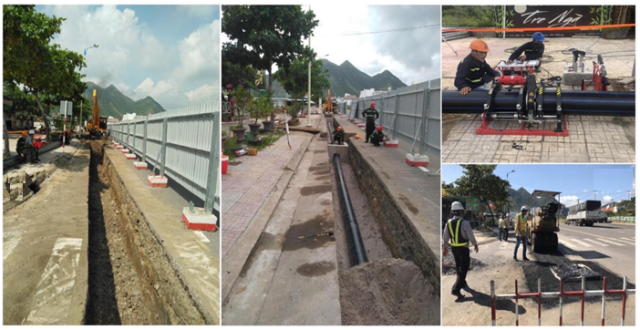 Công tác thi công đào đắp,hàn ống và lắp đặt ống HDPE