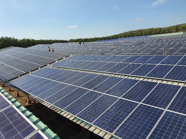 Cánh đồng pin đang trong giai đoạn lắp ráp