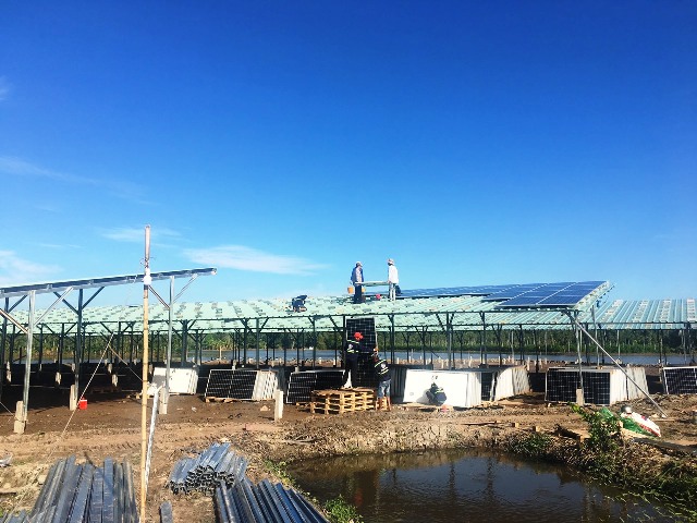 Cánh đồng pin đang trong giai đoạn lắp ráp